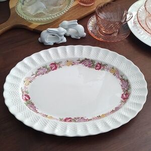Copeland Spode Rose Briar Serving Platter Plate Oval Made In England